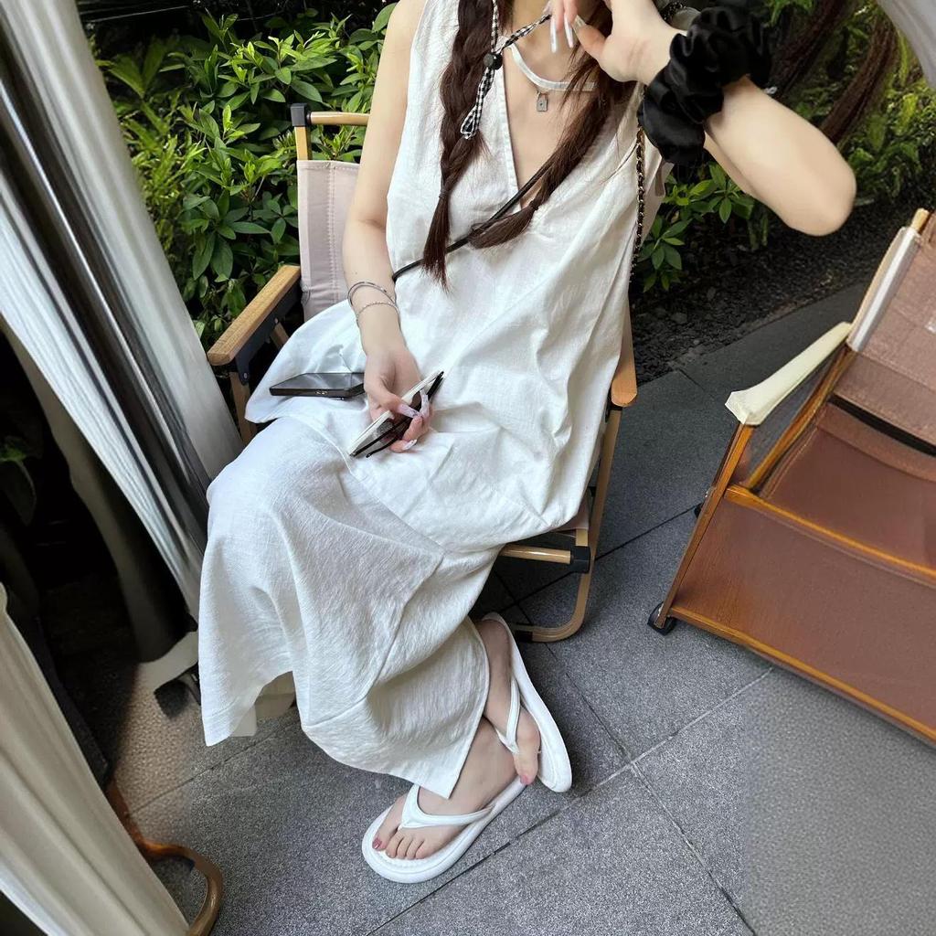 Reversible Summer Linen Cutout Tank Top