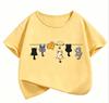 Climbing Cat Pattern Trendy Design Print T Shirts Short Sleeve Kids Children's T-shirt Boys Girls Summer Spring Casual Top Tee
