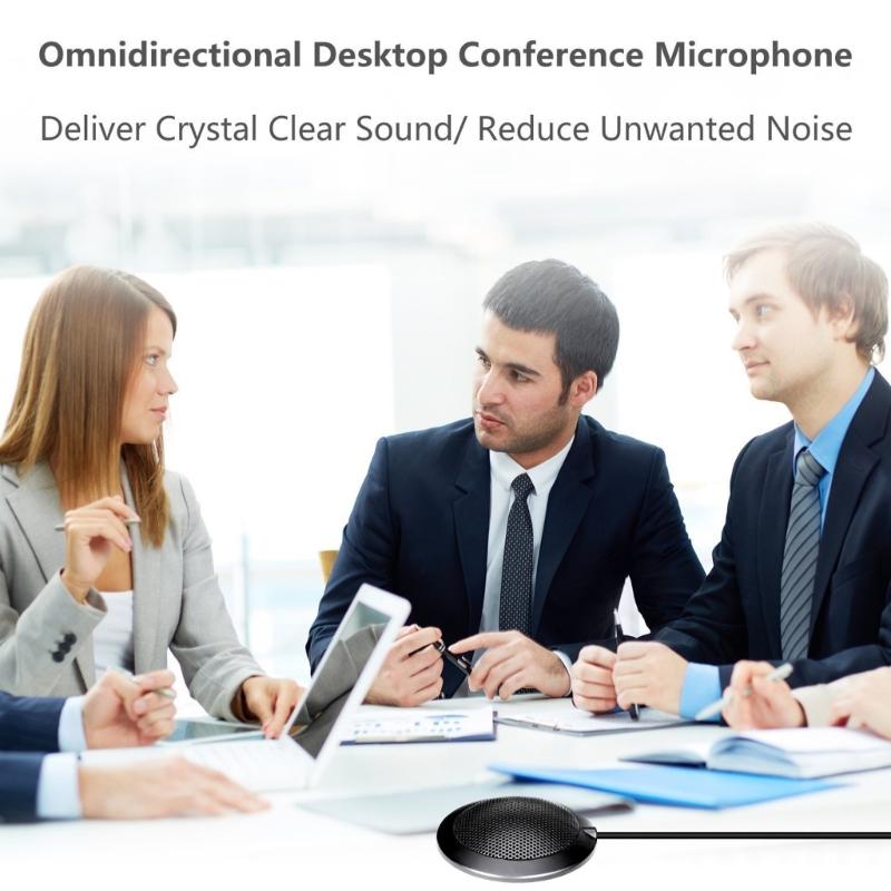 Computer Mic Portable USB Conference Microphone Nonslip Base Omnidirectional Condenser PC Microphone for Online Meeting