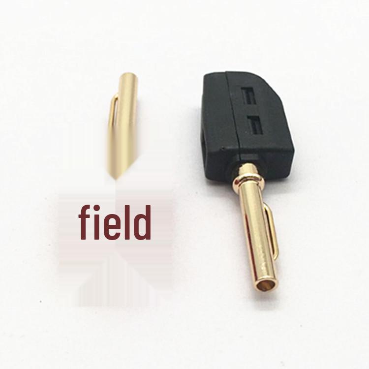 Solderless 4MM Banana Plug with Self-Locking Spring Clip and Gold-Plated Push-Type Fastener
