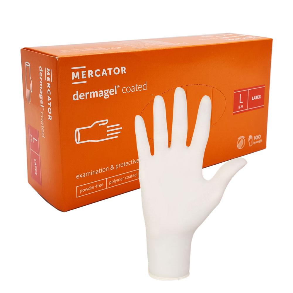 Latex Gloves Mercator Dermagel Coated 100 Pcs