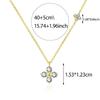 925 Sterling Silver Dainty Lucky CZ Leaf Necklace for Women 14k Gold Plated Flowers Elegant Pendant Necklace Wedding Jewelry
