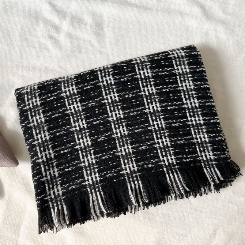 Scarf New Autumn And Winter Thickened Plush Warm Imitation Cashmere Small Fragrant Scarf Shawl
