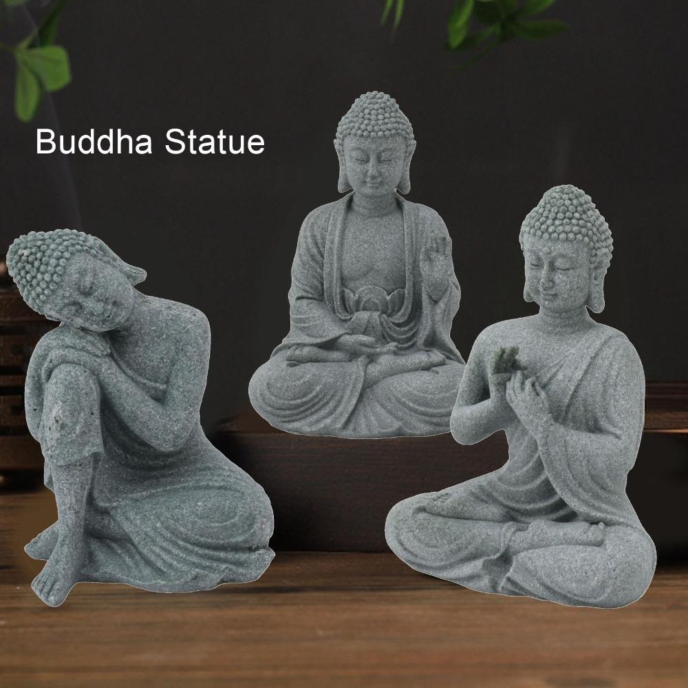 Grey Oriental Stone Carving Ornament Courtyard Sandstone Figurine  Indoor Study Shelf Decoration