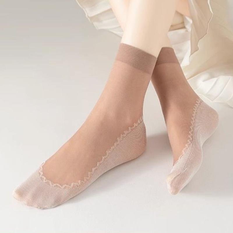 

10/20 пар женских носков Весенне-летние короткие носки Прозрачные носки 10 pairs кофейный