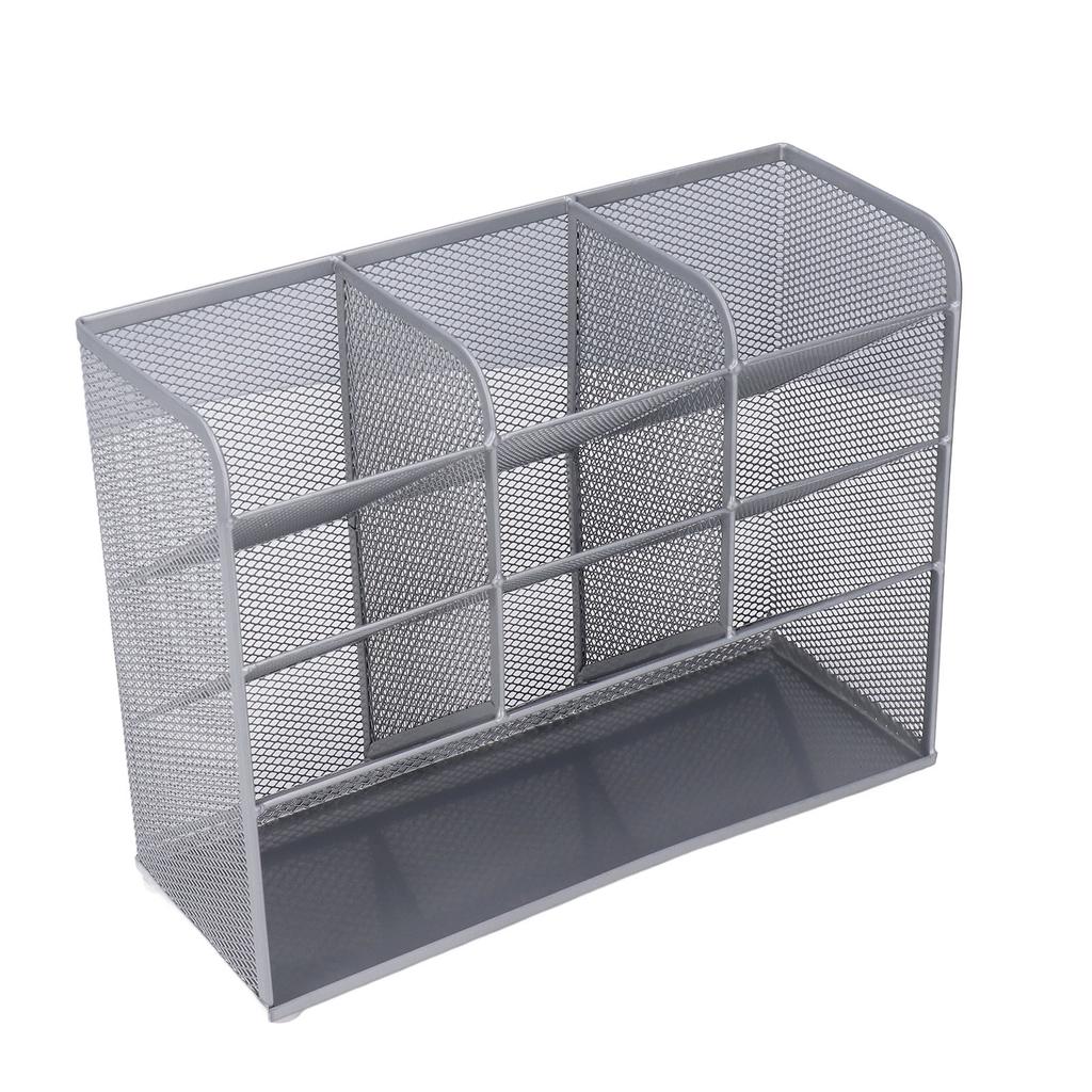 Desk Mesh Pen Organizers 9 Grids Large Storage Space 45 Degrees  Tilt Design Multi Functional Pencil Holder
