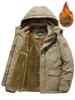 Men's Medium-Long Hooded Winter Jacket - Thick, Warm, Cotton Padded, Plus Size for Middle-Aged & Elderly