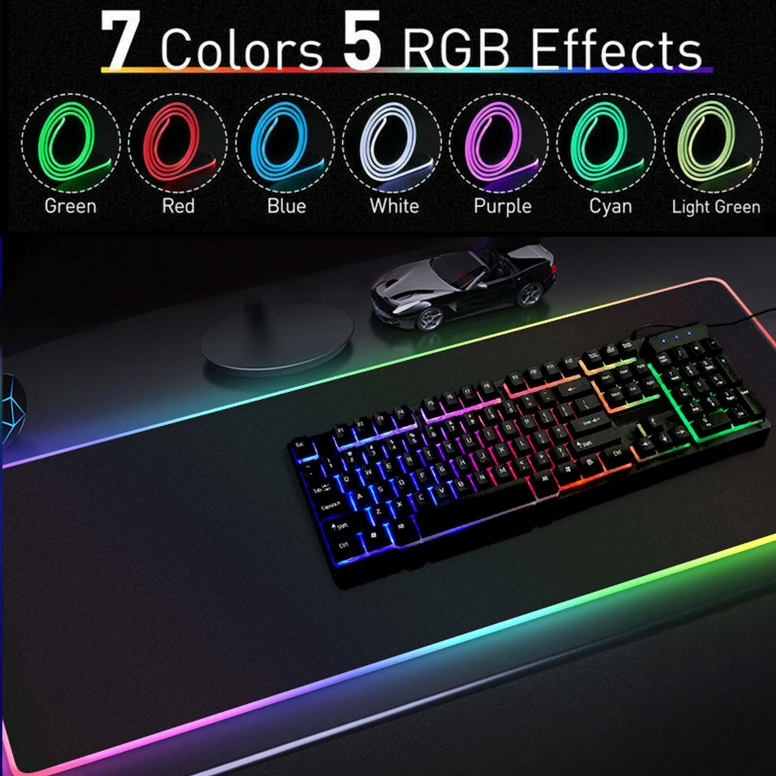 

Большой RGB цветной светодиодный светильник для игрового коврика для мыши, коврик для мыши с RGB подсветкой, 800*300 мм, светодиодный компьютерный коврик для мыши для ПК, ноутбука