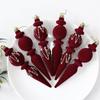 Set mit 6 gerippten Weihnachtsbaum-Anhängern, 18 cm Hängende Auswahl mit texturierter Oberfläche für Kränze, Zuhause und Party-Dekoration
