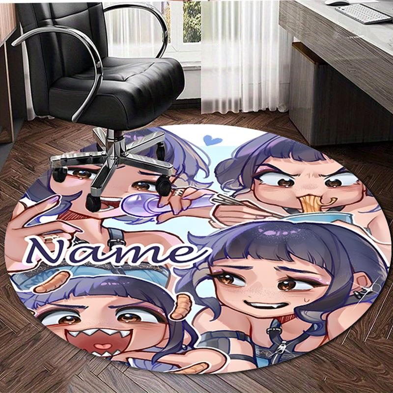 Personalized K-KPop Demon Hunters Round Chair Office Rug - Perfect for Mat, Office Chair & More - Ideal Gift for Birthdays and Holidays