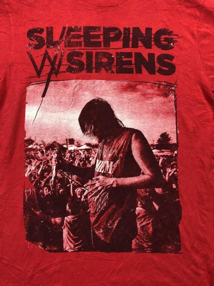 Sleeping With Sirens Концертная Футболка Красная Унисекс S-5XL 1G0189 Унисекс Футболка S