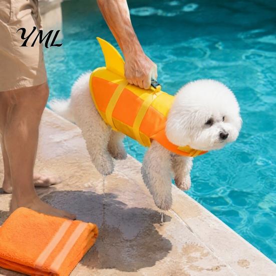 Dog Life Jacket with Adjustable Straps Chin Float, Straps, Rescue Handle, High Pet Buoyancy Aid Floating Swim Vest for Small Medium Large Dogs
