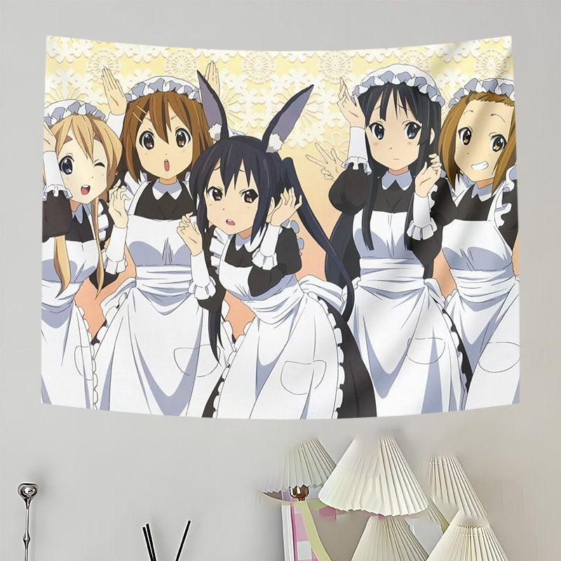 Arazzo da Parete Ragazza Cameriera Decorazione per la Casa per Camera da Letto Soggiorno Dormitorio Estetica Classica Giapponese a Personaggi Completi