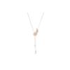 Feather Pattern Cubic Zirconia Necklace Women Necklace Rose-Gold 5663485