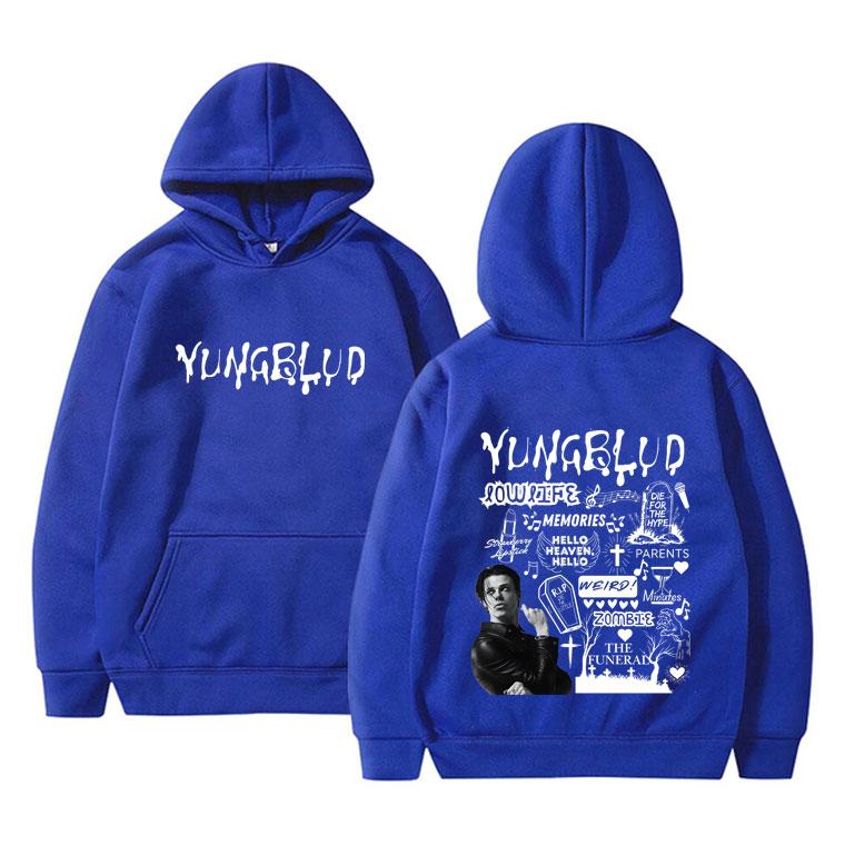 Felpa con cappuccio grafica album musicale Yungblud Rocker Uomo Donna Moda Retrò Streetwear Rock Unisex Oversize Felpe con cappuccio