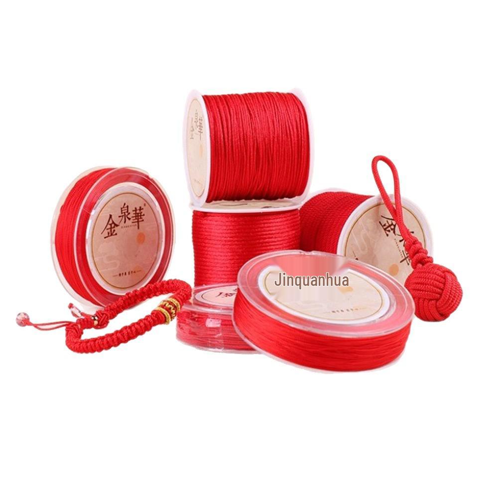 Handmade Red String Woven Bracelet: Jade Thread Braided DIY Material