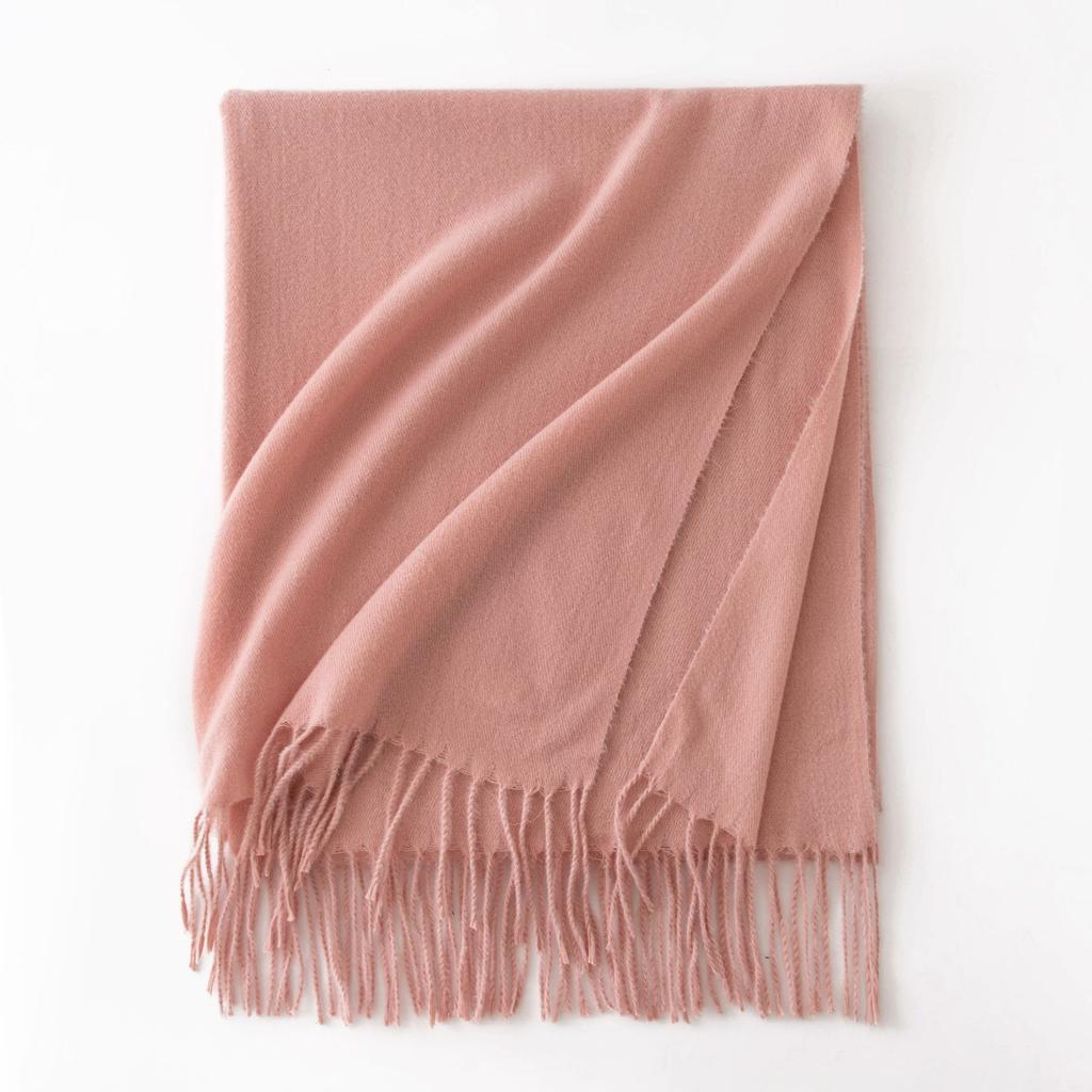 Cashmere Feel Solid Color Women's Imitation Cashmere Scarf Spring Atmosphere Korean Style Versatile Mid Length Shawl Scarf