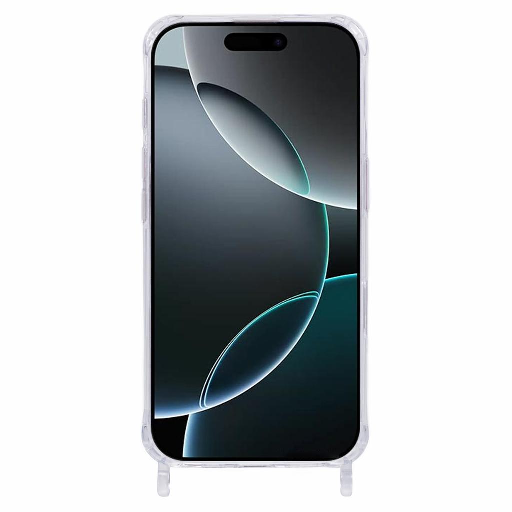 Für iPhone 16 Pro Hülle Kompatibel mit MagSafe TPU+PC 1,5mm Transparentes Handycover mit Schlüsselbandlöchern