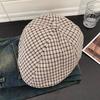 Retro Japanese Color Matching Plaid Forward Hats for Women Spring and Summer Travel Sunscreen Versatile Casual Literary Berets