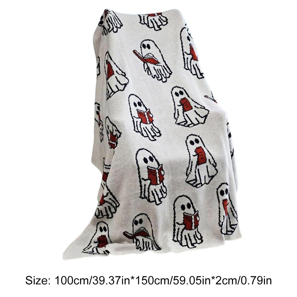 

Halloween Ghost Reader Blanket Throw Blankets Ghost Reading Book Ghost Reading Blanket Fit Couch Sofa for Adults