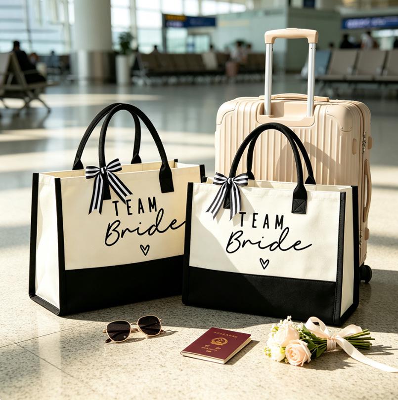 Exclusive Team Bride Canvas Tote Bag for Bridesmaid & Bachelorette Party