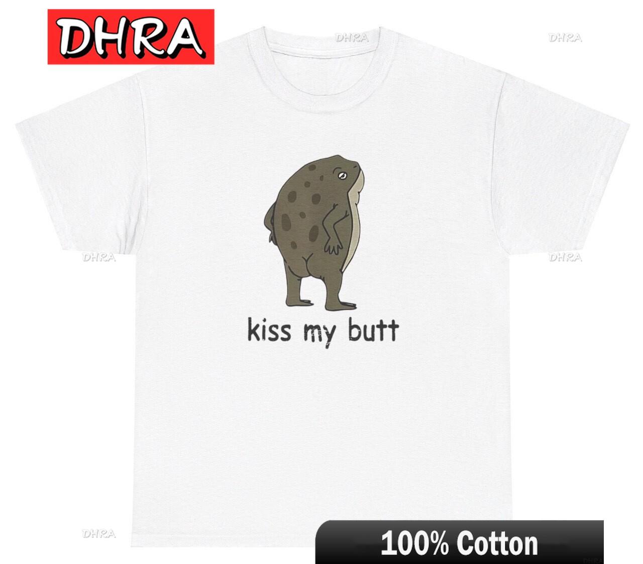 

Kiss My Butt TShirt Funny Frog Lovers Meme Silly Inappropriate Humor Novelty Tee Retro Elegant Cool Tee Y2K Clothing TShirt S
