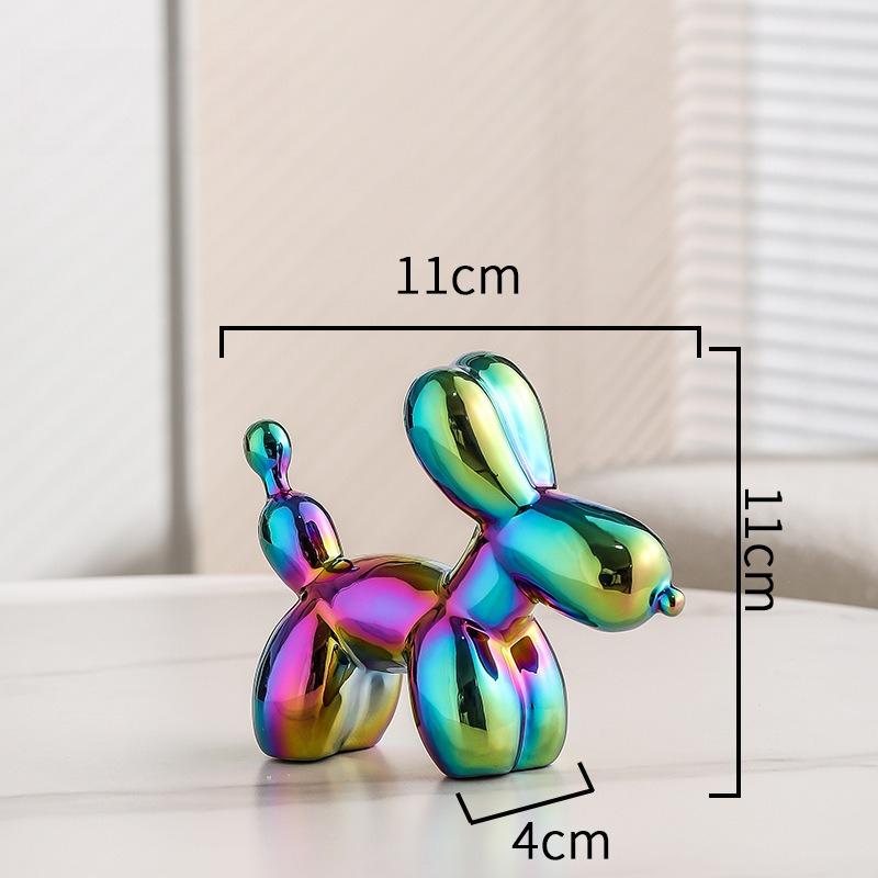 Nordic Ceramic Balloon Dog Abstract Ornament Creative Sculpture Study Room Statue Home Office Accessorie Festival Decoration