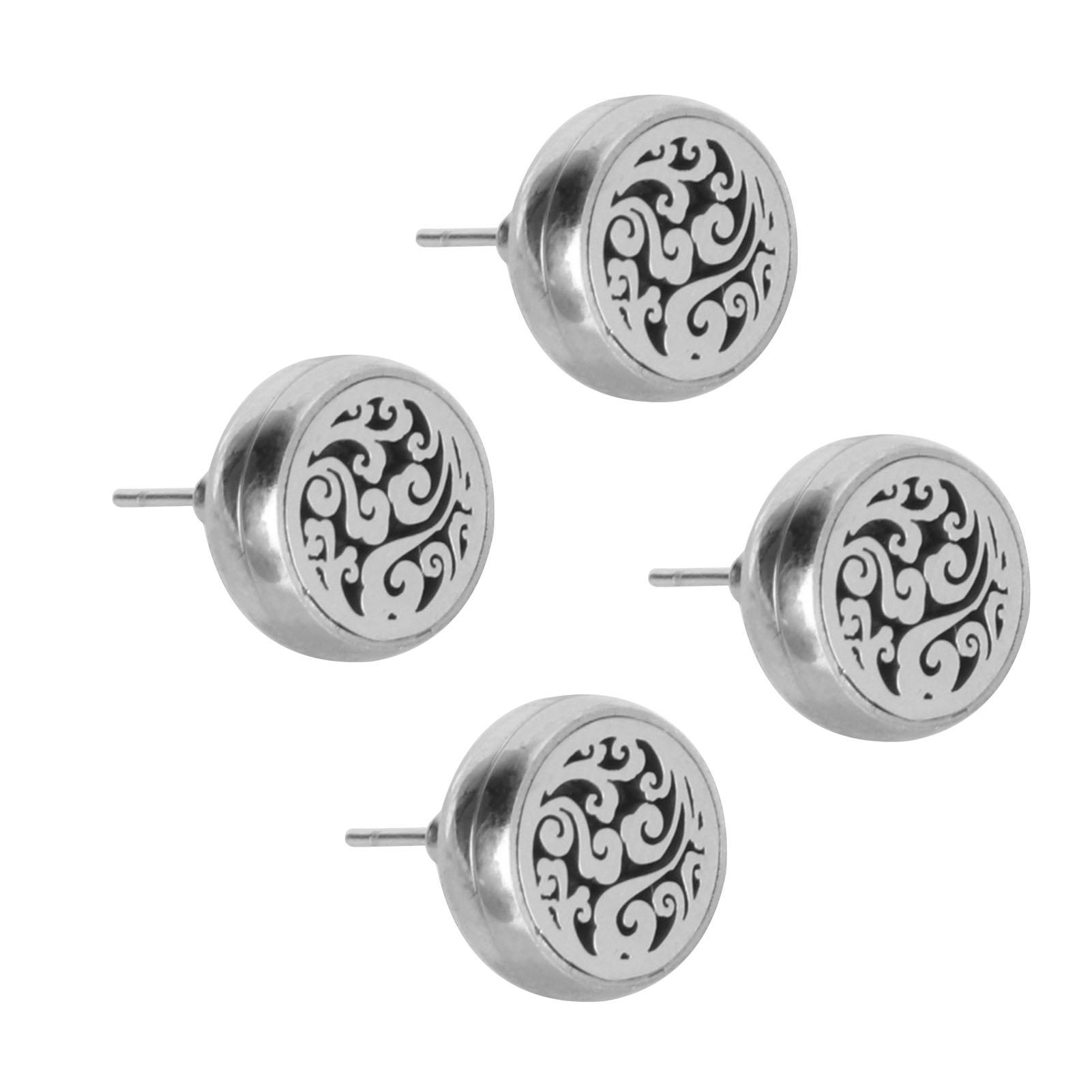 

2 пары серег-диффузоров для эфирных масел, модные круглые серьги из нержавеющей стали для ароматерапии