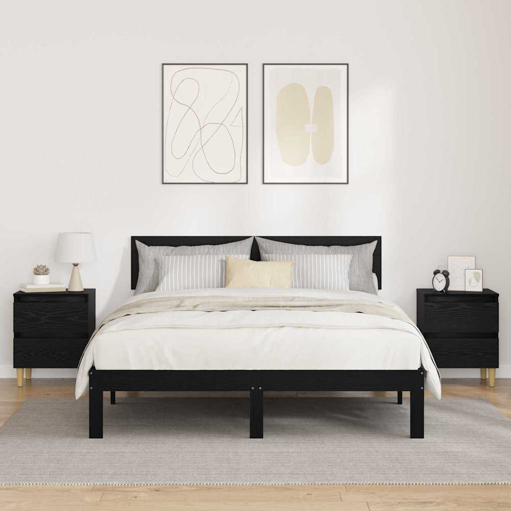 Nightstands 2 pcs Black Oak Effect 40 x 35 x 50 cm