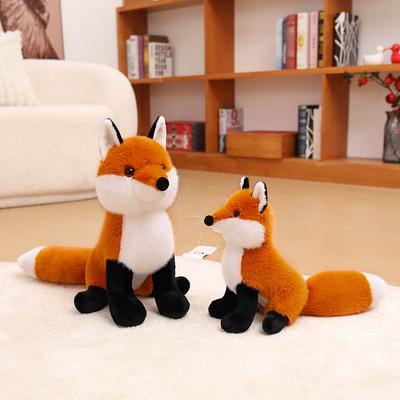 Kawaii Fox Plush Toy Multi Size Stuffed Animal Soft Fluffy Orange White Sitting Fox Doll Bedroom Living Room Decor Gift