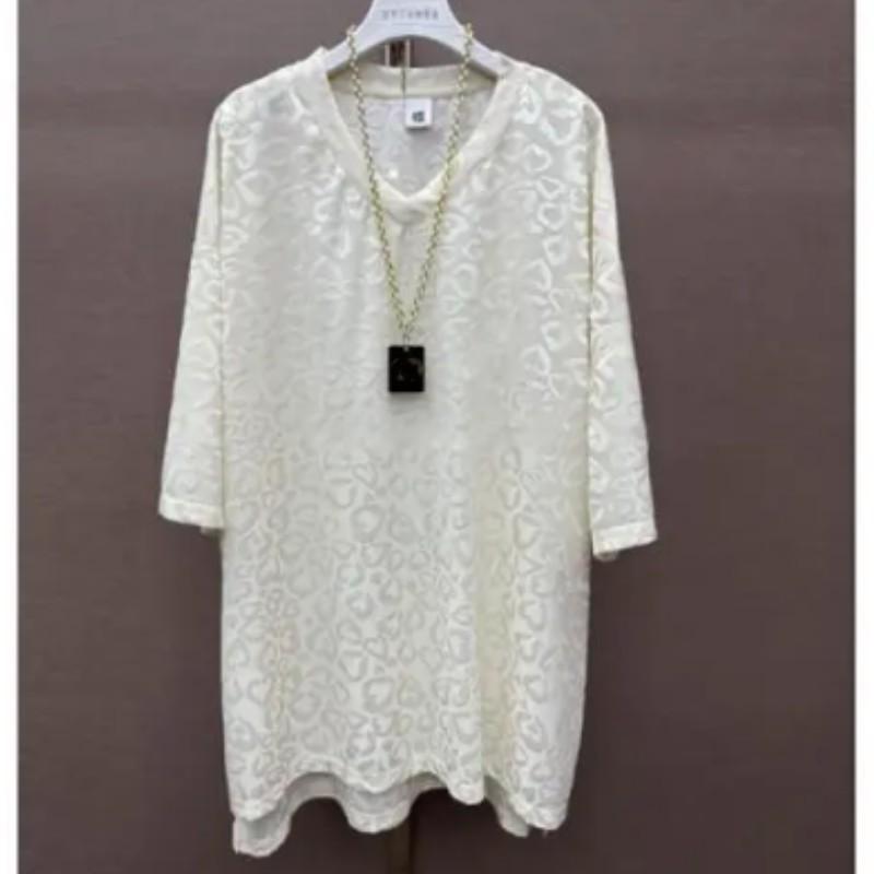 Women's Summer Plus Size Loose-Fit Tummy-Covering Casual T-Shirt Short-Sleeve V-Neck Everyday Top