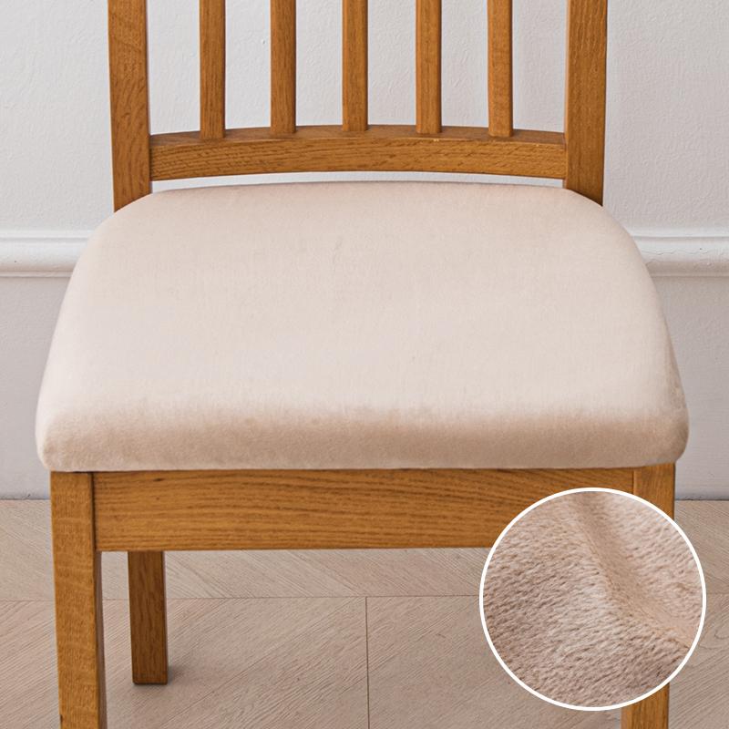 Velvet Stretch Fit Chair Seat Covers,Soft Solid Color Dining Chair Cover Removable Washable Chair Protector for Kitchen, Hotel