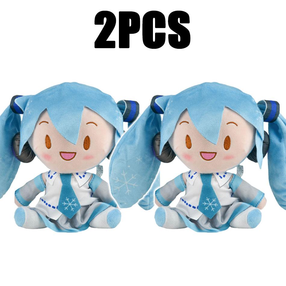 20-29cm Hatsune Miku Kawaii Q Verze Fufu Figurka Plyšová Panenka Anime Periferie Plyšák Sběratelský Model Ozdoba Hračky Dárky