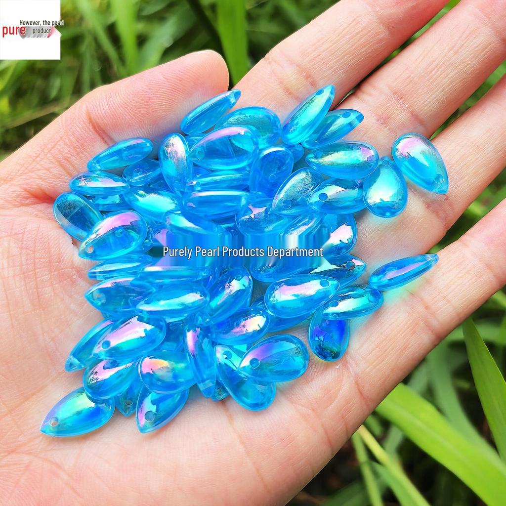 8x14mm Glossy Teardrop Beads for Handmade DIY Weaving, Hairpin Headdresses, and Tassel Pendants