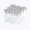 6pcs Clear Glass Bottles with Silver Aluminum Storage Decorative Bottles Capacity 25ml Lids, Bottles,