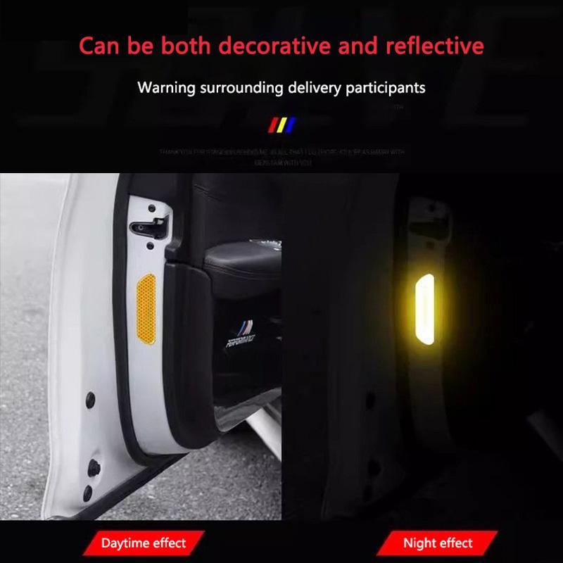 Odbijająca naklejka na drzwi samochodu Naklejka ostrzegawcza z lampką nocną Dla Porsche 911 718 Taycan Panamera Cayenne Macan Boxster Cayman Pajun 918
