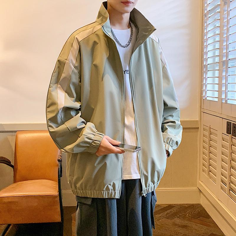 Herren Stehkragen Coach Jacke: 2025 Frühling/Herbst Trendige Jugendliche Freizeit-Sportjacke