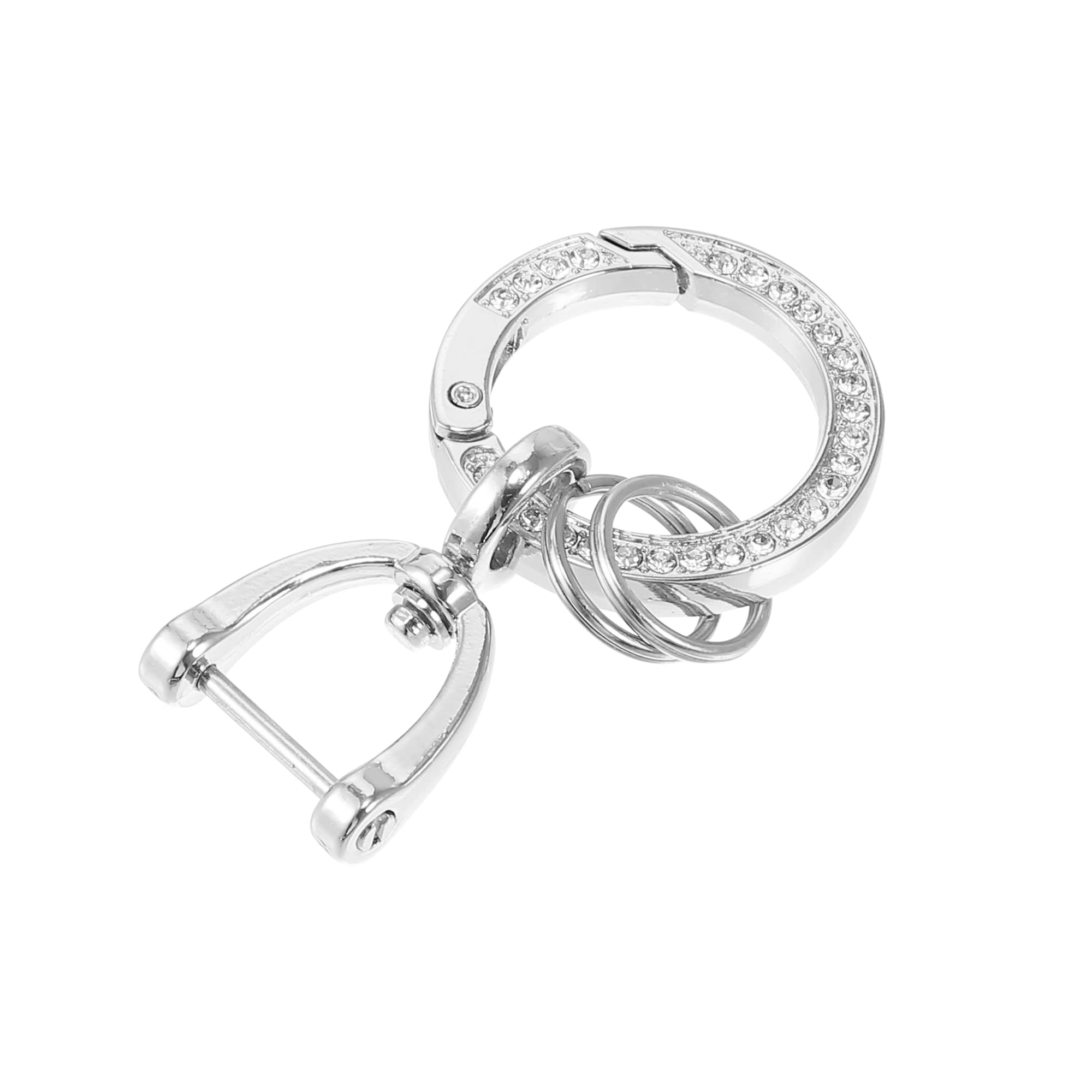 [X AUTOHAUX] Car Fob Keychain Key Chain Holder Replacement with серебряный