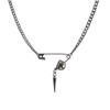 Hiphop Rock Pins Rivet Pendant Necklace for Men Women Gothic Silver Color Cool Choker Necklaces Charm Party Jewelry Accessories