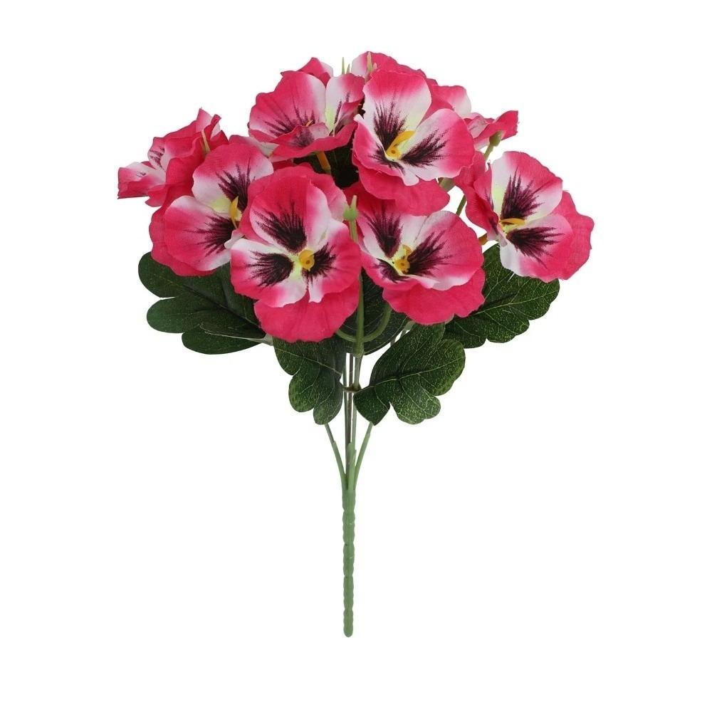 32cm Fake Flowers Reusable Faux Pansy Flowers Elegant UV Resistant Flowers  Home Decoration