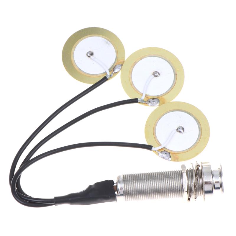 

Metal Pickup Piezo Contact Microphone Transducer Prewired Amplifier Microphone Pickups With End Pin Jack For Mandolin Guitar one size