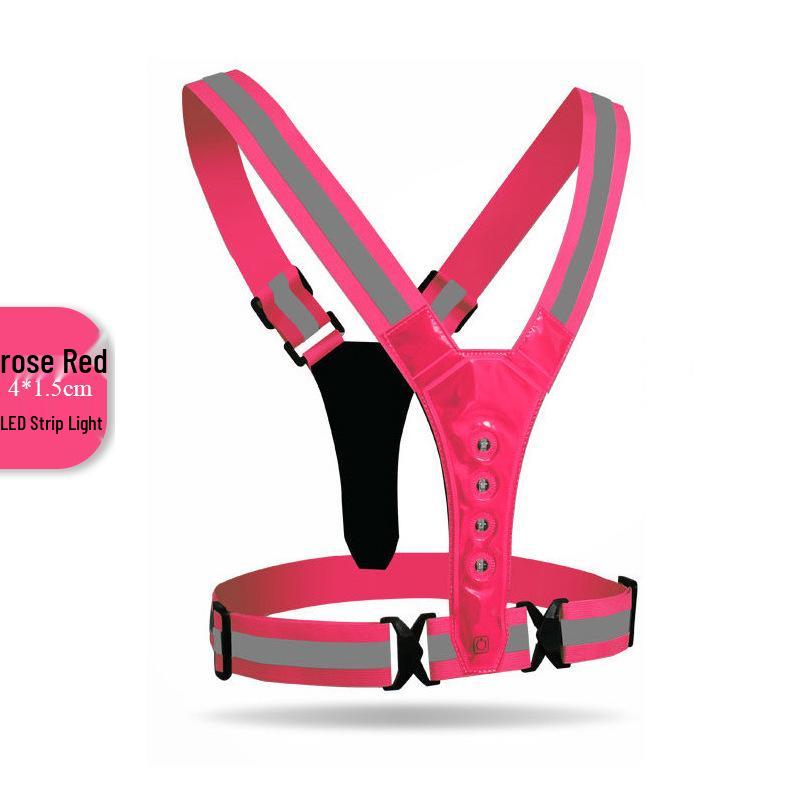 V-shaped 4cm LED Glowing Reflective Elastic Band Sports Vest