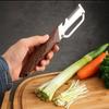 Multifunctional Vegetable Peeler With Sharp Stainless Steel Blade Wood Grain Handle For Kitchen Fruit Potato Peeling