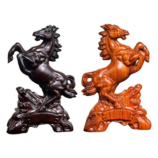 Yousheng Holzschnitzerei Pferdefigur Simulation Pferd Harzstatue Sammlerstück Tierskulptur Ornament Fengshui Dekoration Geschenk für Pferdeliebhaber