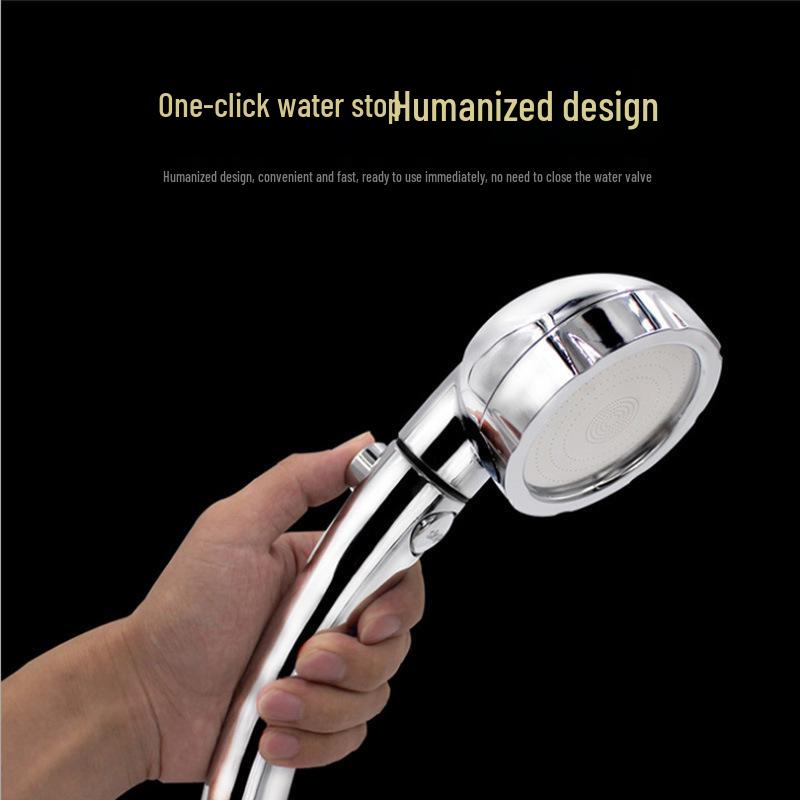 Three-Speed Handheld Booster Shower Head with Switch for Universal Rain Shower
