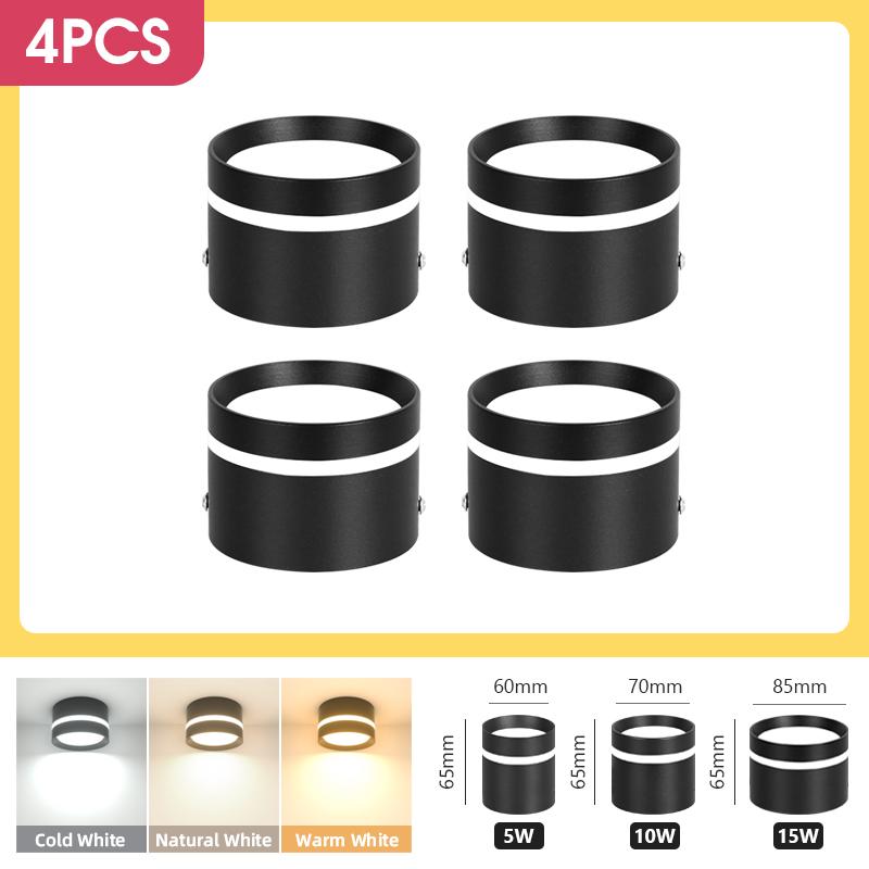 

Точечный светодиодный светильник для поверхностного монтажа, 220 В, потолочные светильники, светодиодный прожектор для дома, спальни, 5 Вт, 10 Вт, 15 Вт, холодный/натуральный/теплый белый алюминий 10W Neutral white