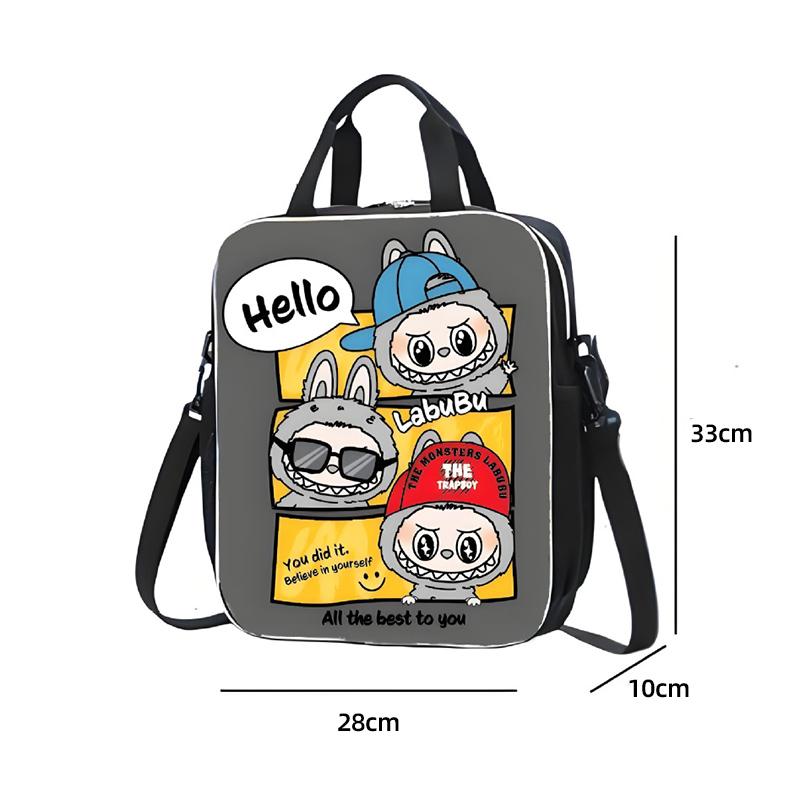 15 stylů LABUBU Školní taška Crossbody taška Batoh Nákupní taška Kreslená Roztomilá Velkokapacitní Studentská Doučovací taška Taška pro základní školu