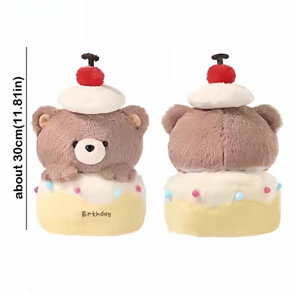 Pull-out Plush Bear Doll Creative Birthday Gifts Interactive Bear Cake Plush Toy  Valentine's Day