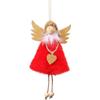 Toyvian 4PCS Christmas Ornaments Hanging Doll Adorable Plush Angel Shape Doll Adornment Christmas Tree Decoration Gift Toy for Xmas Party