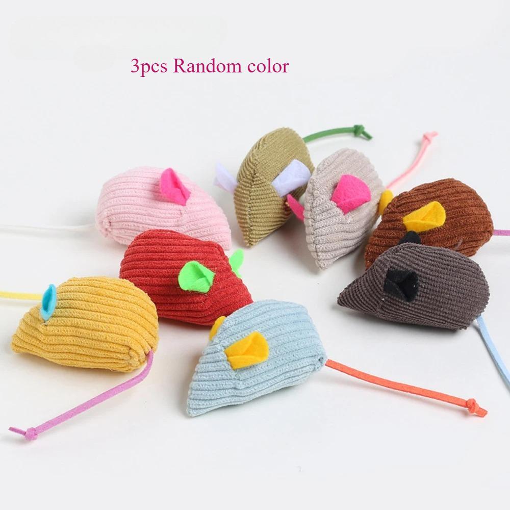 

5pcs Random Mix Catnip Plush Mouse Cat Toy Striped Cloth Mouse Pet Toy